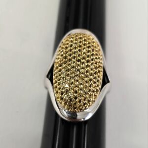 Elegant Sterling Silver 925 Textured Oval Ring